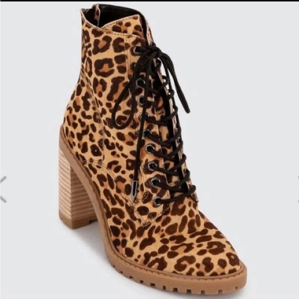 Cheetah print dolce vita combat boots